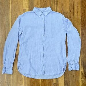 Uniqlo Women’s Button Down Linen Shirt, Size M, Lavender